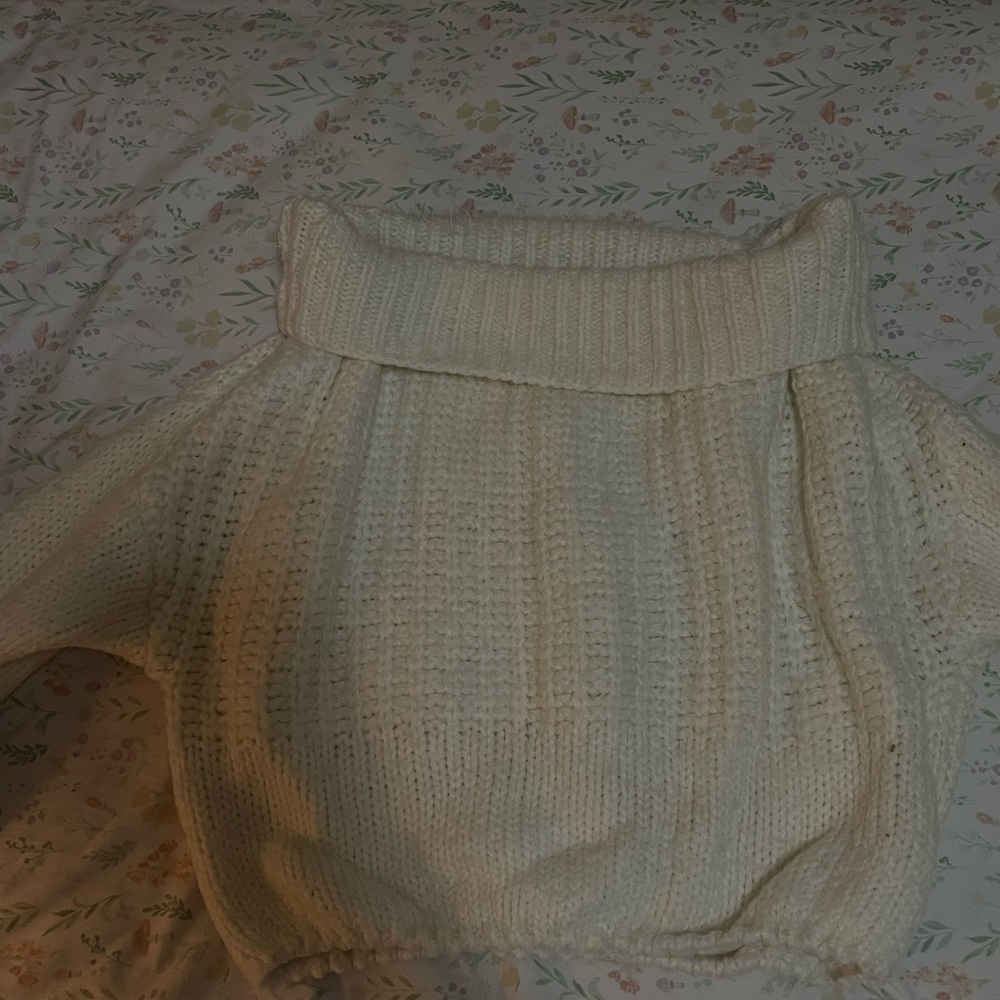 Elegant Cream Cowl Neck Sweater